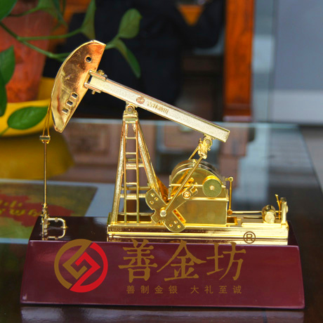 吉林油田立体摆件定做 金银立体摆件