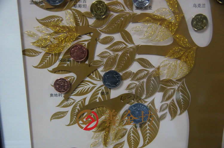 乔迁新居开业礼品创意硬币珍藏招财摇钱树壁挂现代装饰画客厅